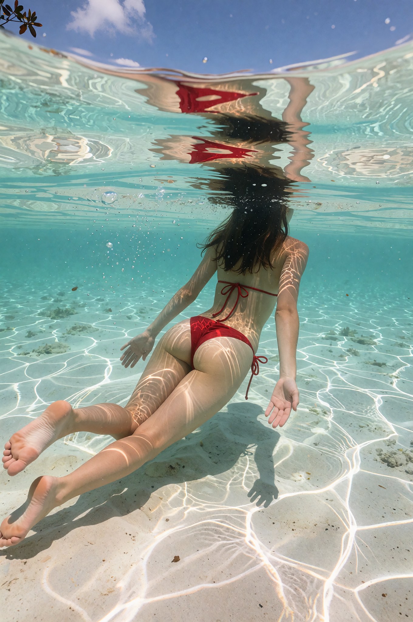 Underwater afternoon generated photograph